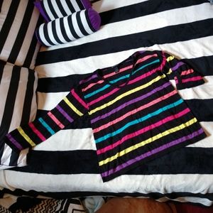 Multicolored stripe long sleeve knit Lane Bryant